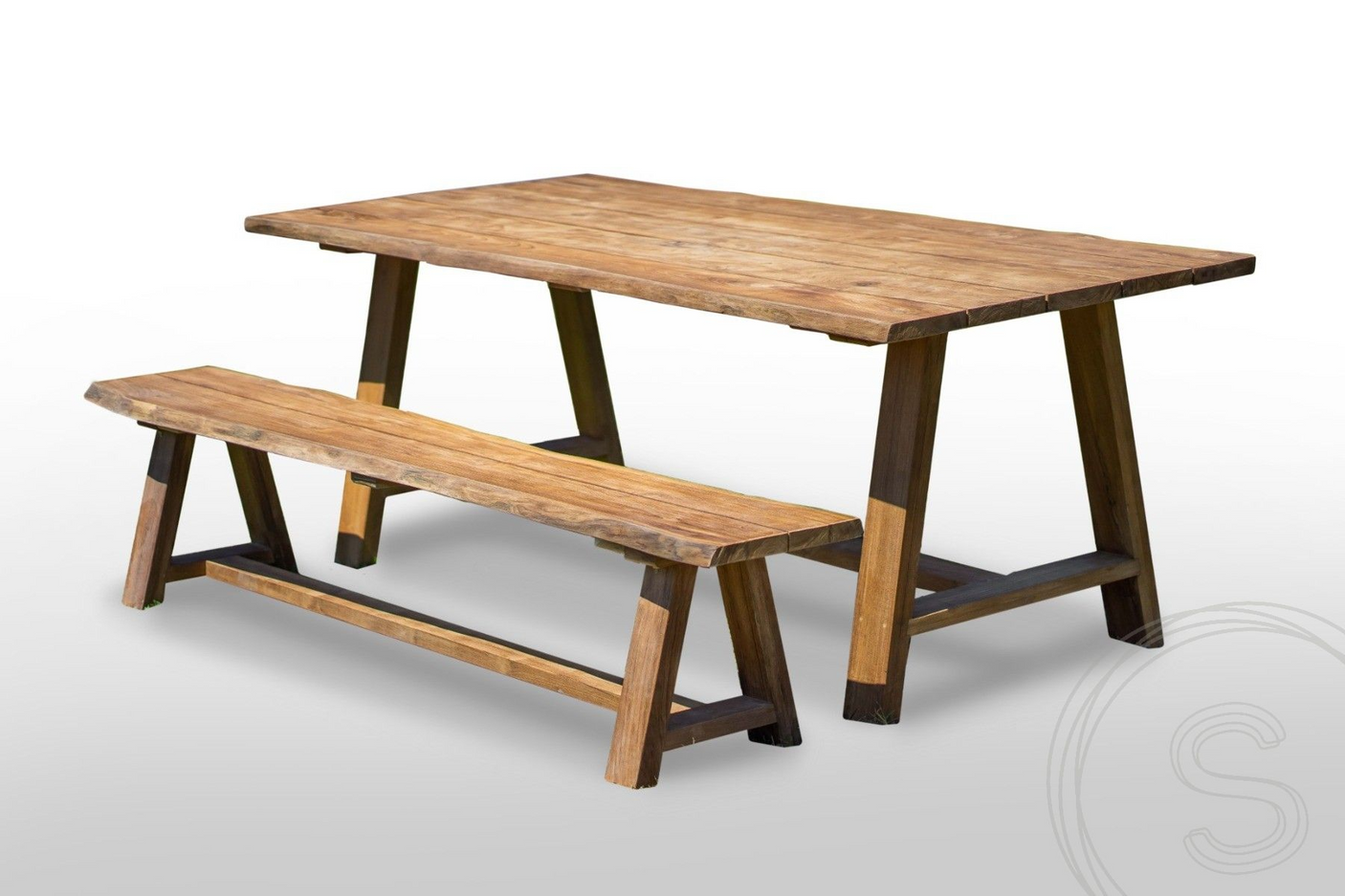 Teak Gartentisch Java 200 x 100 + Teak Gartenbank Java 200
