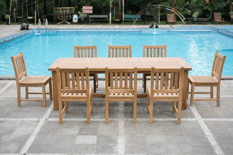 Teak Gartentisch Mammut 250 + 8 Beaufort Stühle ohne Armlehne

