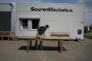 Teak Tisch Ausziehbar 200-250-300x100 + 12 Stühle
