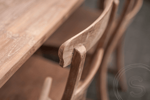 Teak Tisch Rustikal 200x100 + 8 Stühle