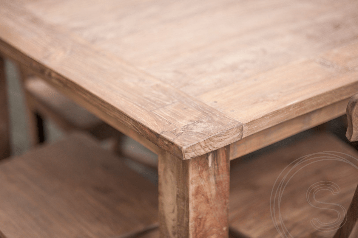 Teak Tisch Rustikal 200x100 + 8 Stühle