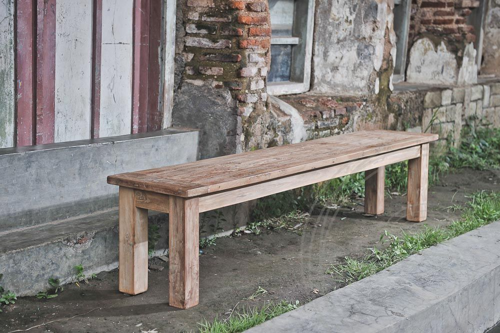 Teakholz Bank 240cm Rustikal