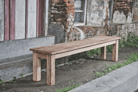 Teak bank 160cm oud hout - Souren Meubels