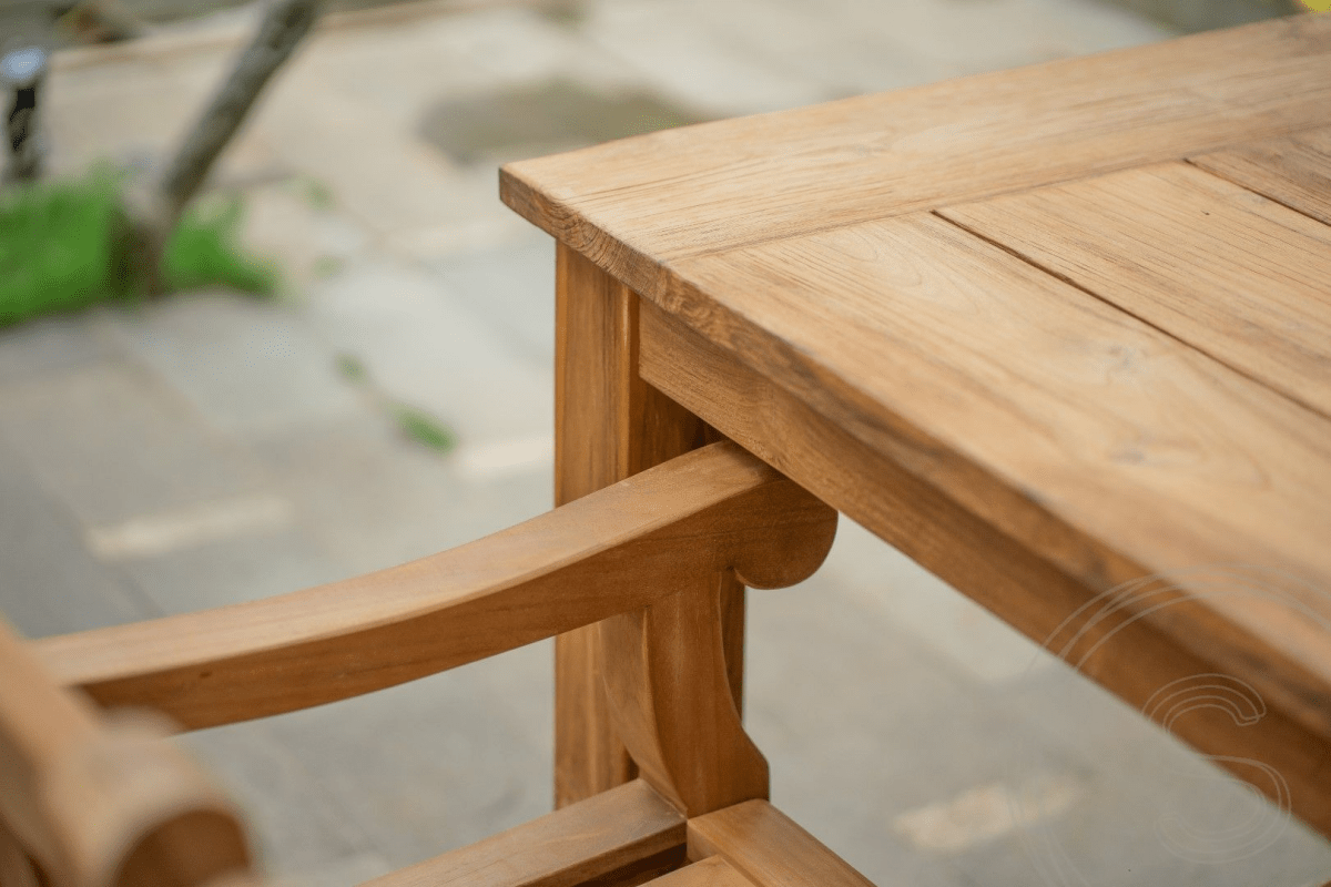 Teak Gartentisch 180 x 90 + 6 Gartenstühle Elephant