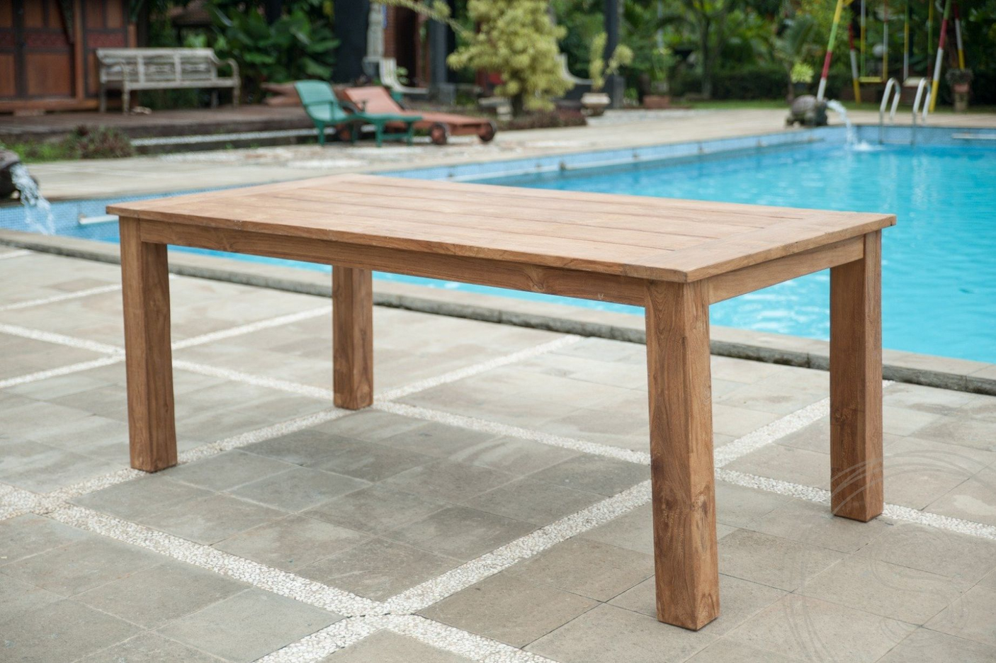 Teak garden table 180x90cm + 6 beaufort chairs