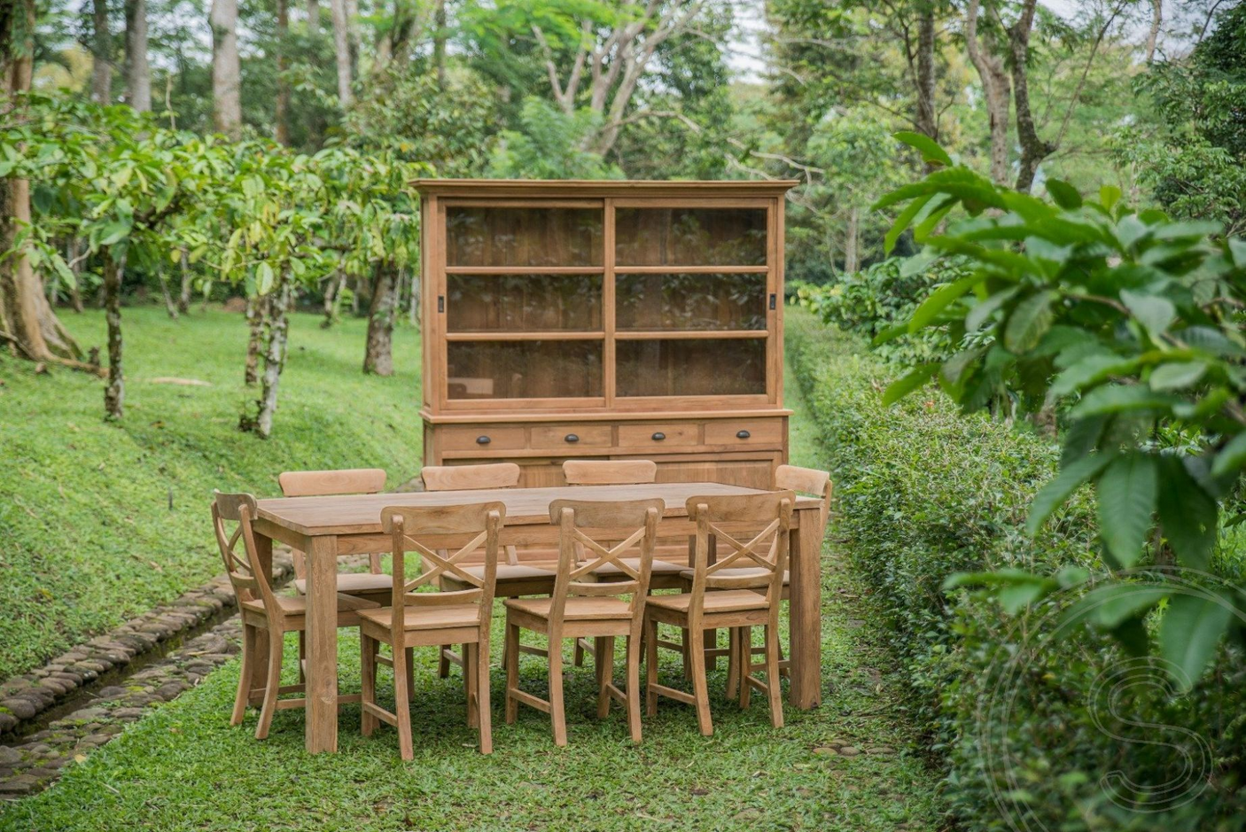 Teak Vitrinenschrank 200cm