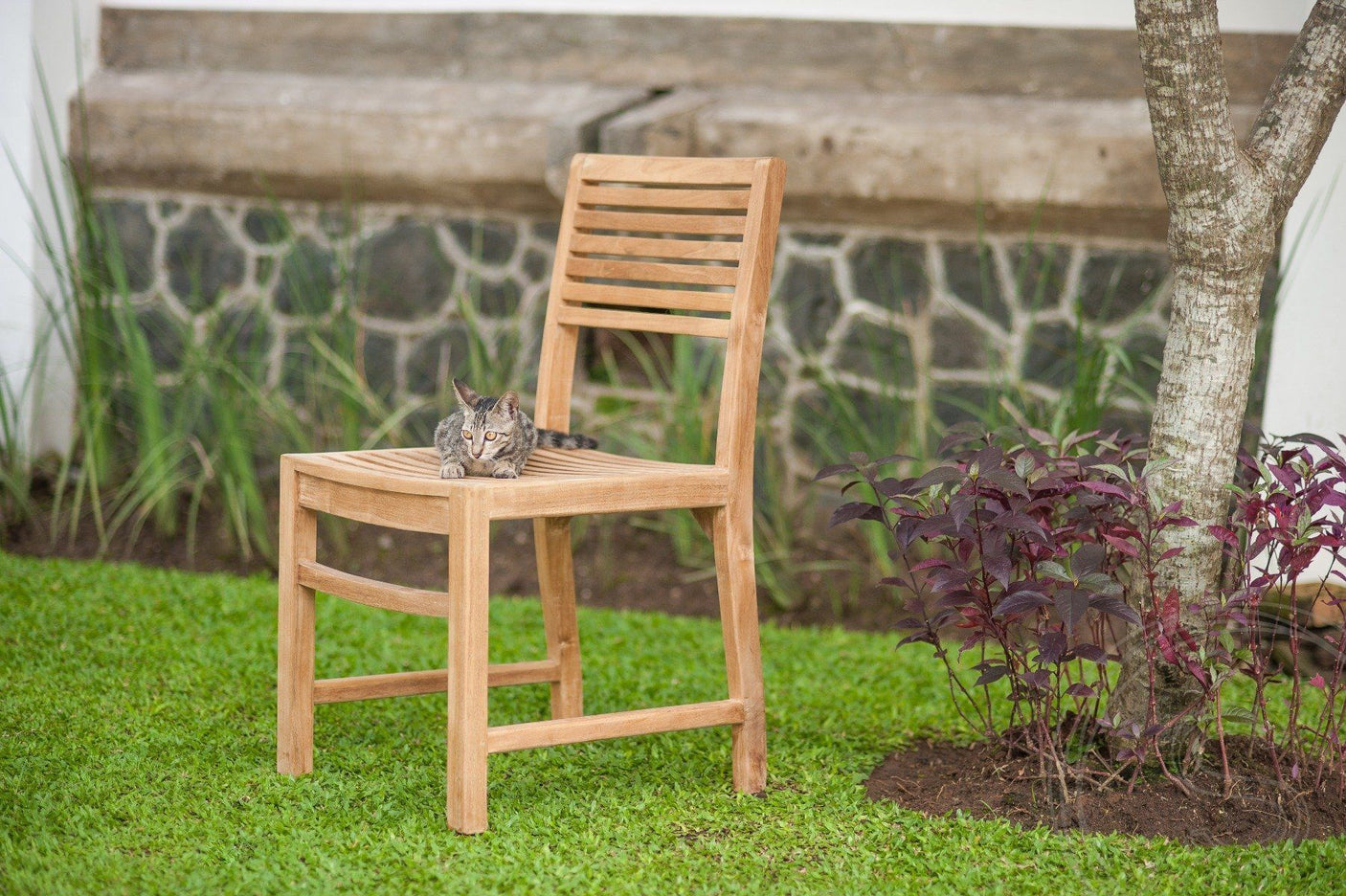 Teak Gartentisch 200x100 + 6 Bali Gartenstühle