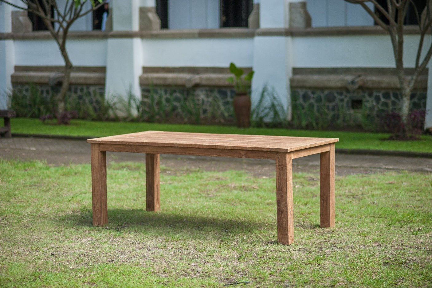 Teak Gartentisch 200x100 + 6 Bali Gartenstühle