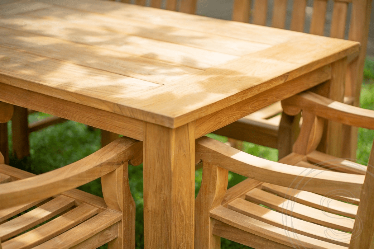 Teak Gartentisch 240 x 100 + 8 Gartenstühle Elephant