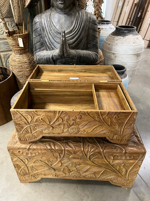 Teak-Blumentruhe M - 80x40x39cm