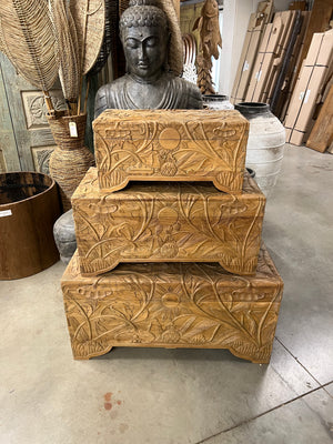 Teak-Blumentruhe L - 100x50x50cm