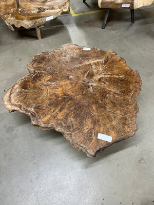 Teak-Wurzel-Couchtisch 100cm Durchmesser - 100x100x40cm