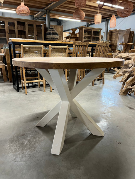 Runder Teak-Tisch 100cm Durchmesser - 100x100x77cm