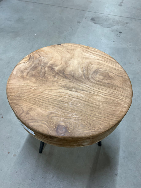 Teak-Couchtisch Stahlbein 50cm Durchmesser - 50x50x55cm