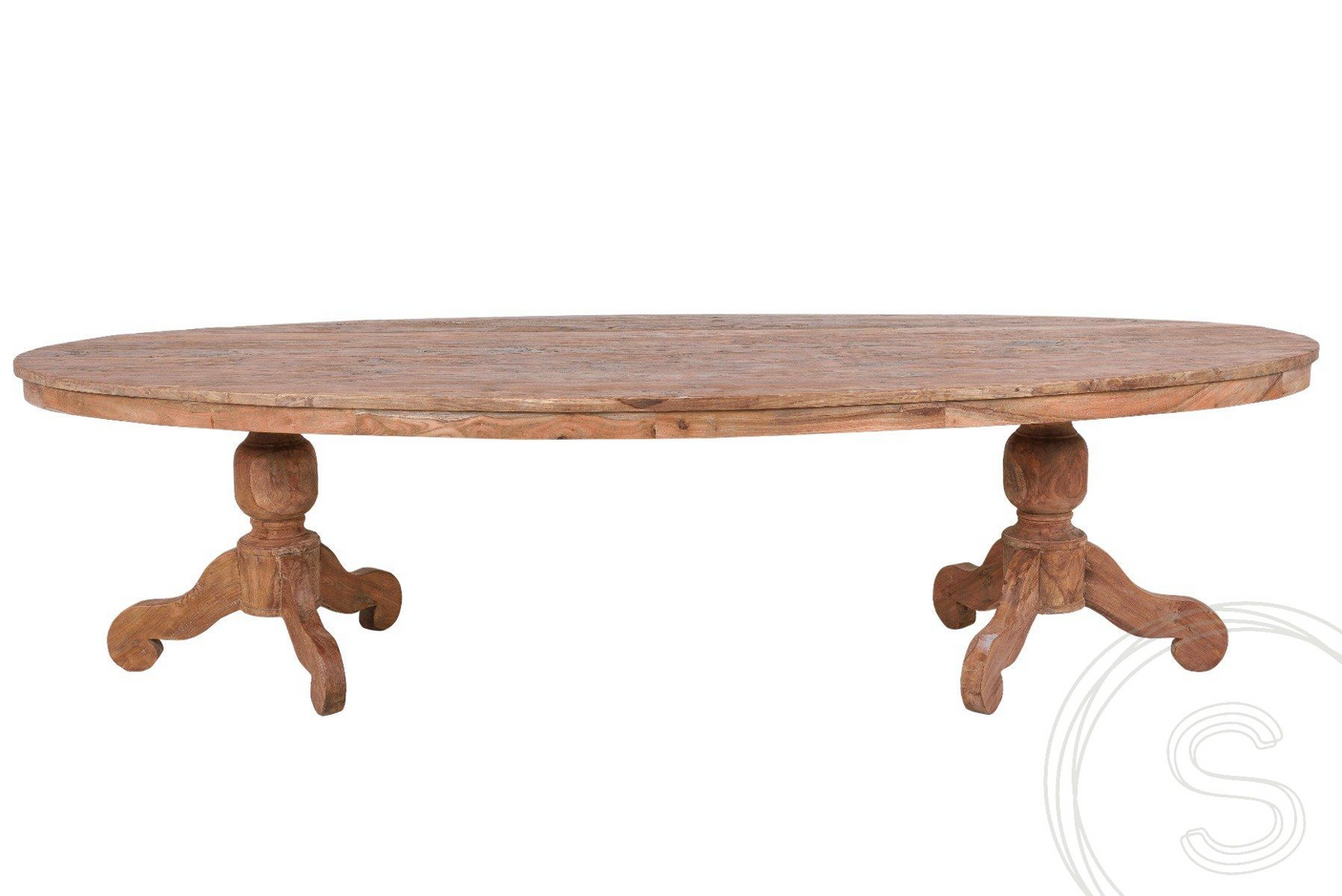 Teak Tisch oval 300x120cm + 8 Stühle