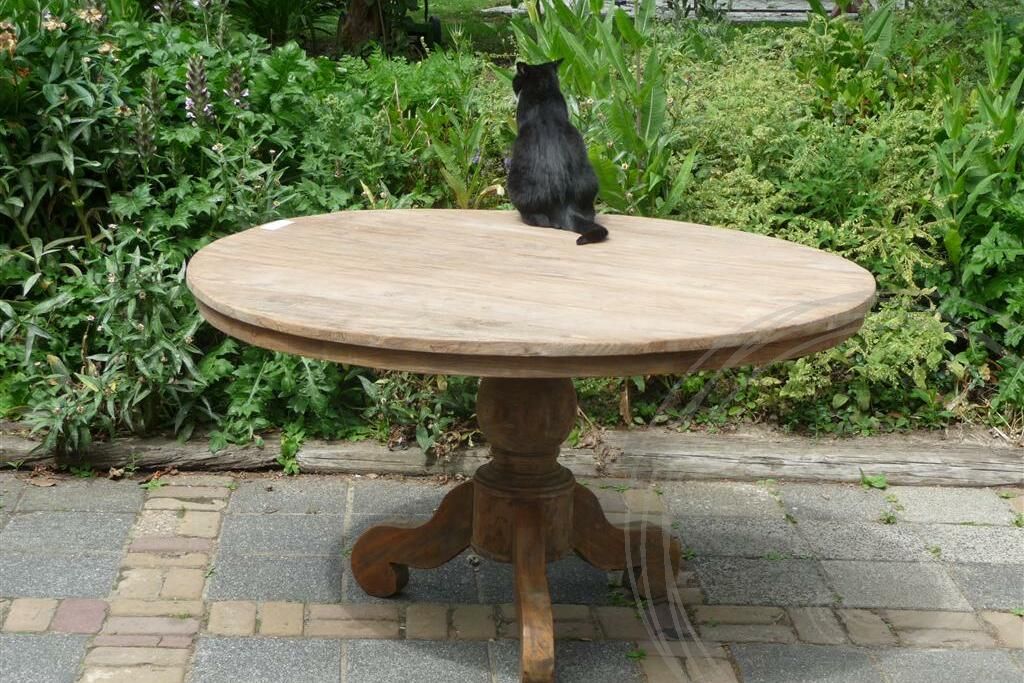 Teak Tisch rund 140cm Rustikal