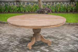 Teak Tisch rund 110cm Rustikal
