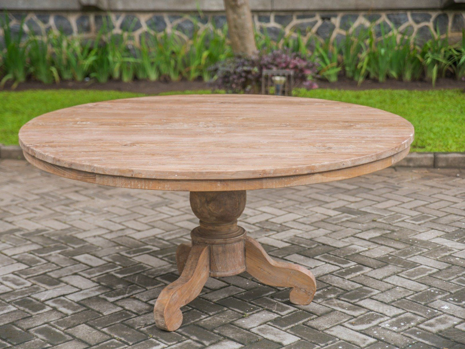 Teak Tisch rund 170cm Rustikal
