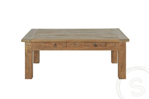 Teak Couchtisch Schubladen 110 x 70 Rustikal