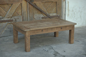 Teak Couchtisch Schubladen 110 x 70 Rustikal