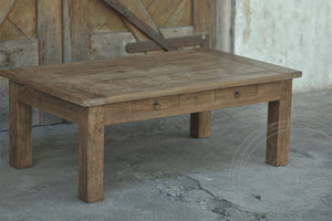Teak Couchtisch Schubladen 110 x 70 Rustikal