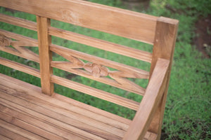 Teak Bahnhofsbank 2 Sitzer