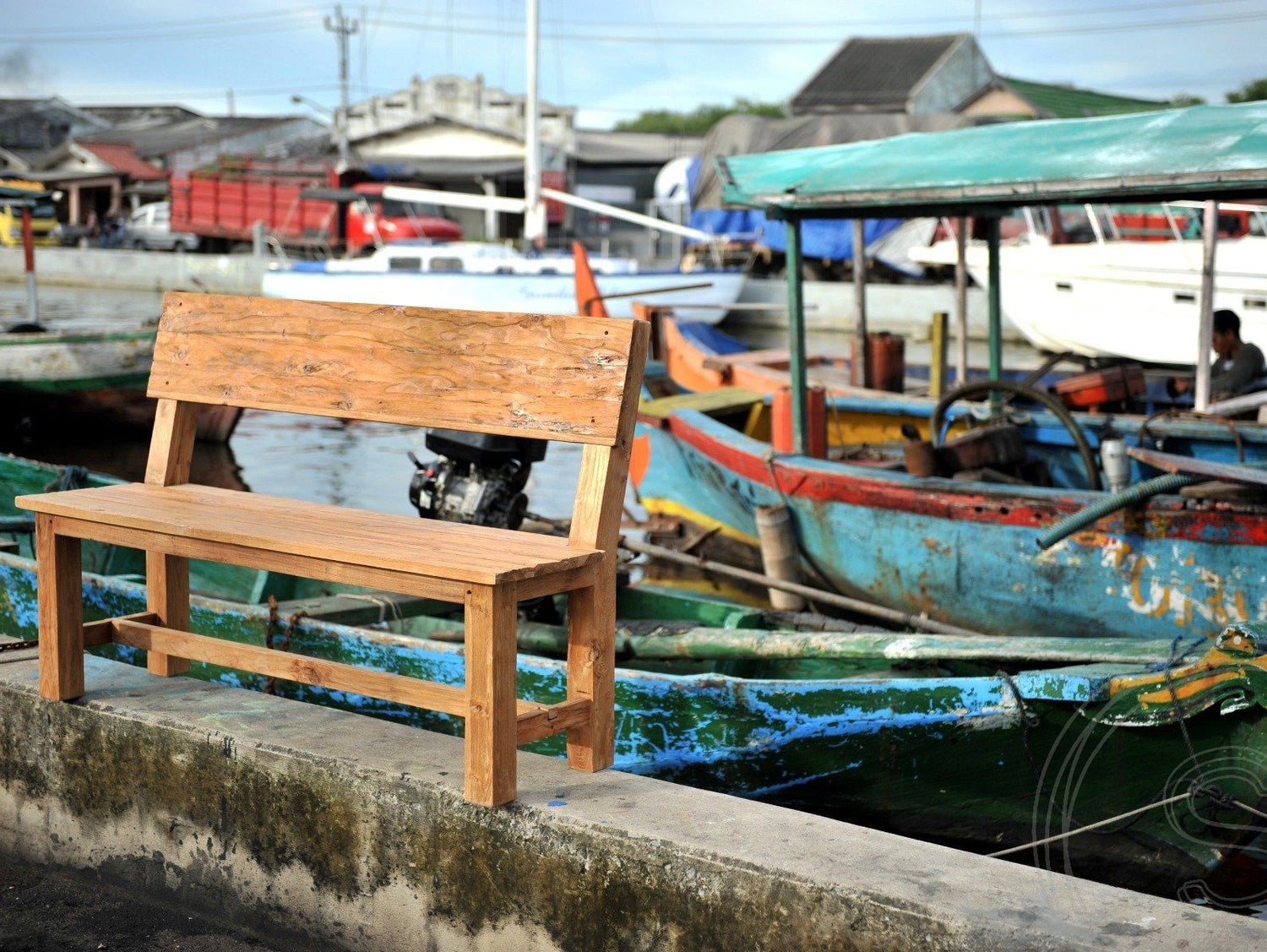 Teak bank 200cm Sandaran - Souren Meubels