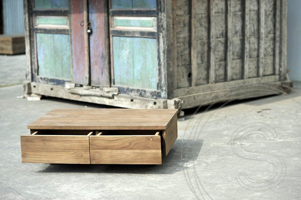 Teak Couchtisch Block 110x70cm