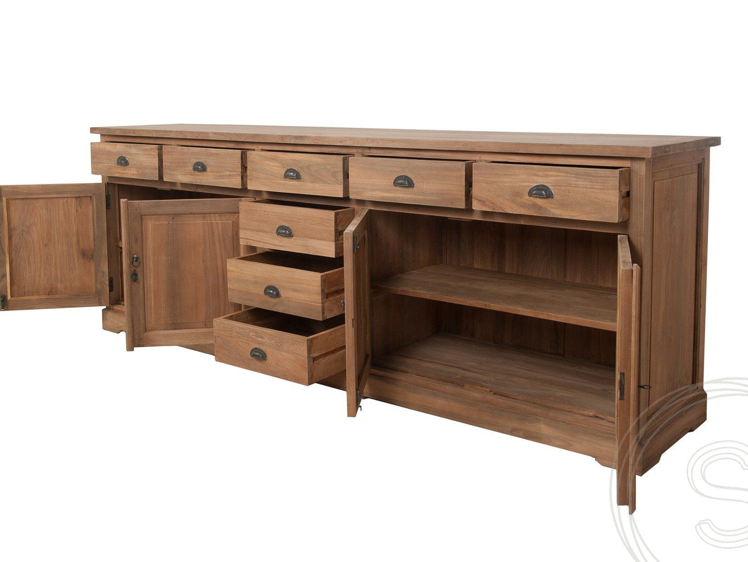 Teak dressoir 250cm XL - Souren Meubels