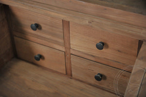 Teakholz Vitrinenschrank 160cm