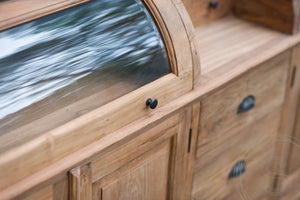 Teakholz Vitrinenschrank 160cm