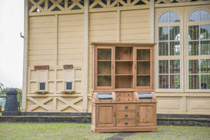 Teakholz Vitrinenschrank 160cm