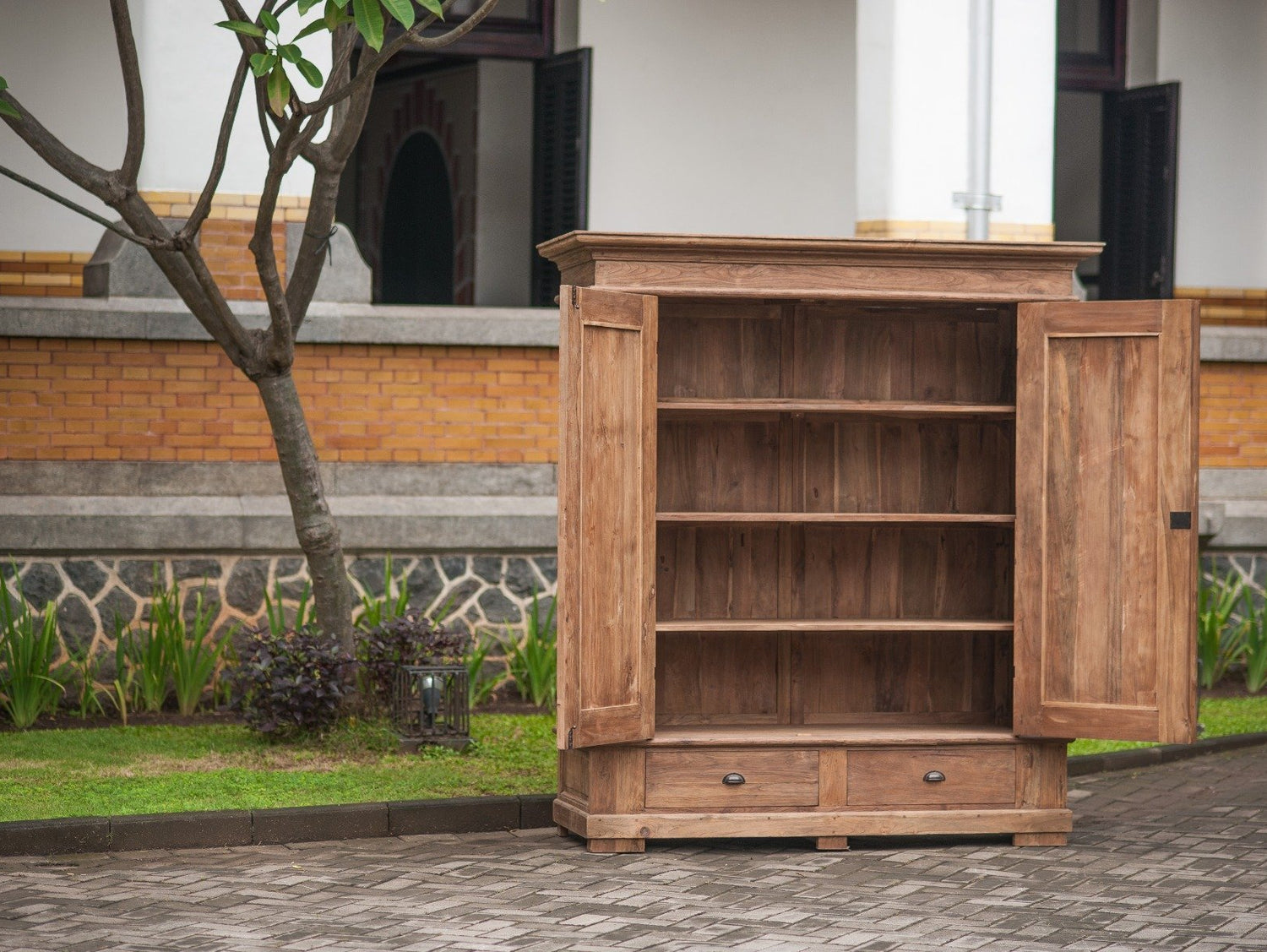 Teak kast 170cm oud hout XL - Souren Meubels