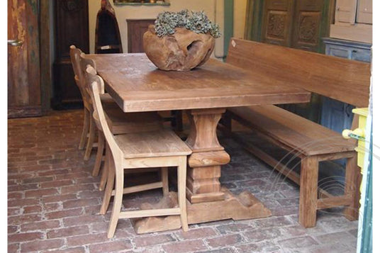 Teak kloostertafel 200x100 - Souren Meubels