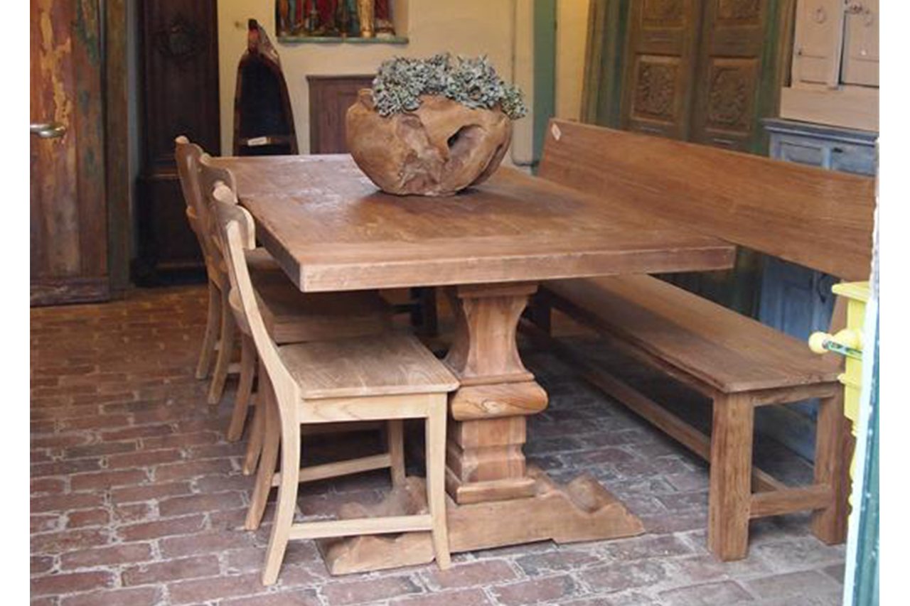 Teak kloostertafel 200x90