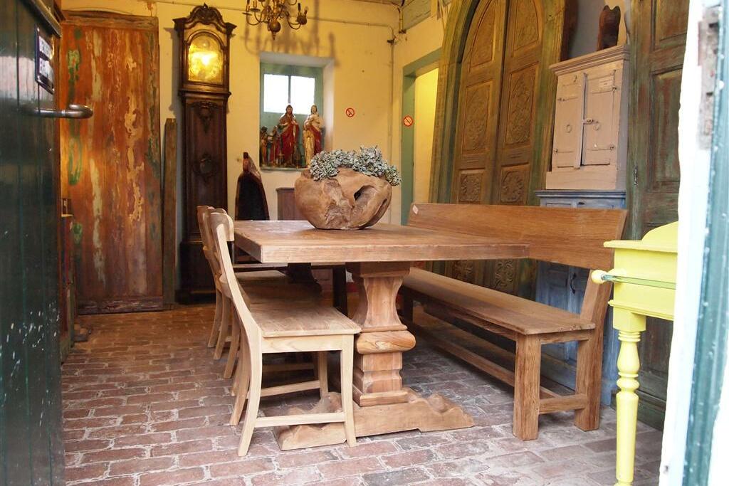 Teak kloostertafel 200x90