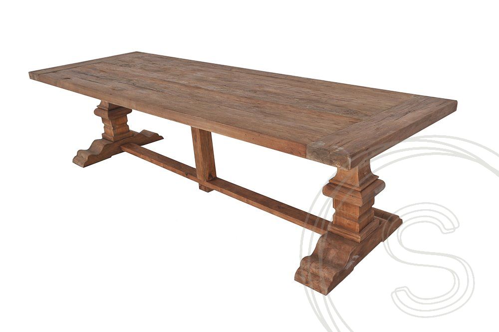 Teak kloostertafel 280x100 - Souren Meubels