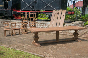 Teak Klostertisch 400x100