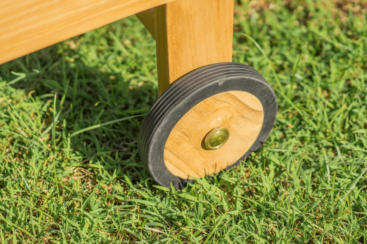 Teak Liege mit Rollen 2 x