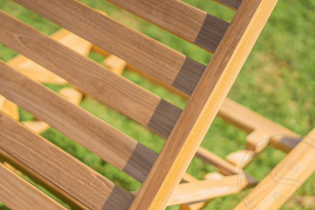 Teak Liege mit Rollen 2 x