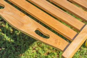Teak Liege mit Rollen