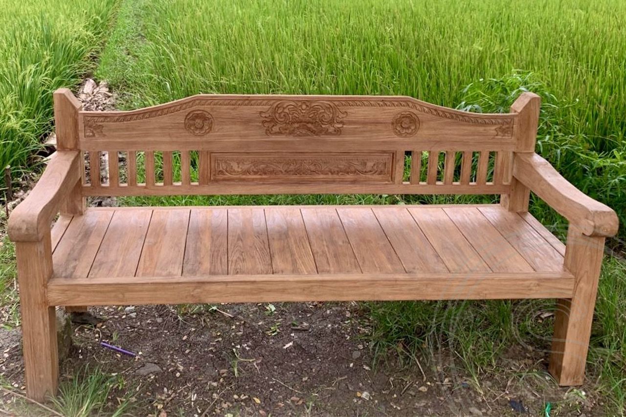 Teak Loungebank Carving 200cm