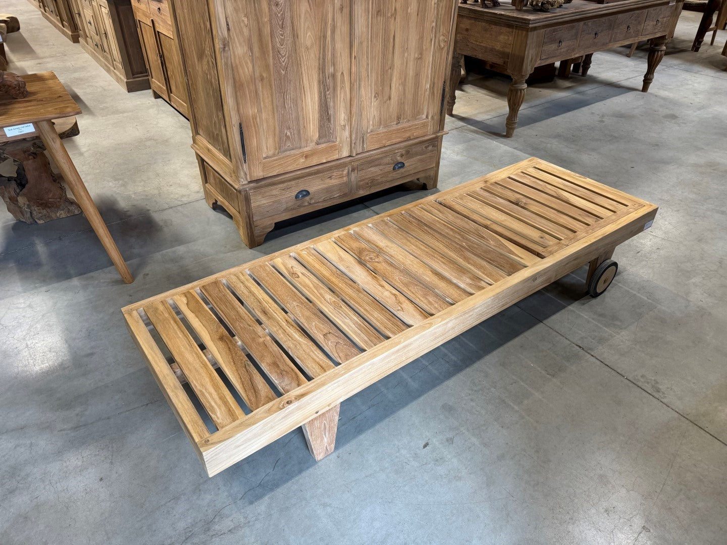 Teak Lounger Algarve mit Rollen