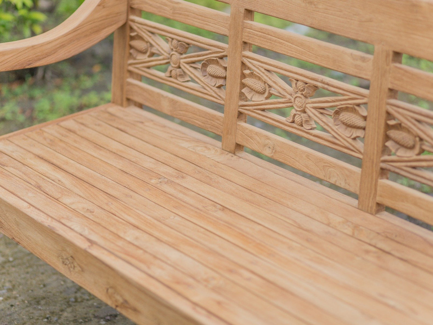 Teak stationsbank 240cm speciaal - Souren Meubels