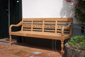 Teak Bahnhofsbank 4 Sitzer