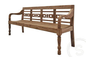 Teak Bahnhofsbank 4 Sitzer