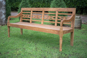 Teak Bahnhofsbank 4 Sitzer