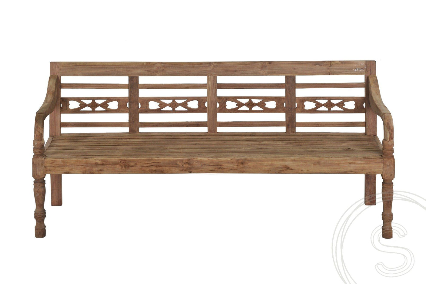 Teak Bahnhofsbank 4 Sitzer