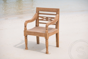 Teak Gartentisch 240x100cm + 8 Bahnhofstühle
