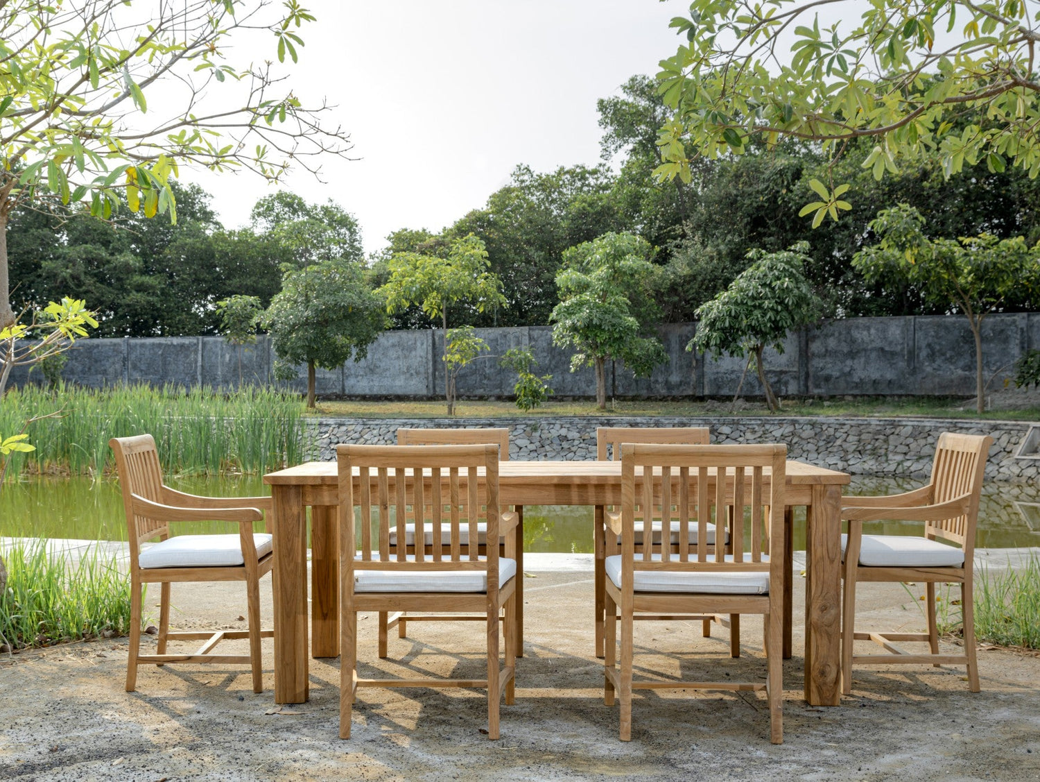 Teak Gartensessel Mallorca – Massiver Teakstuhl mit Premium-Kissen